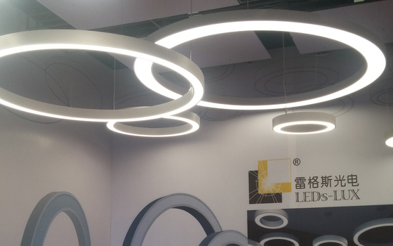 2700K-3500K Hanging Circle Led Light 27994lm Linear Suspension Lighting