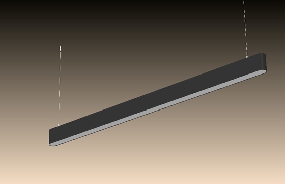 Aluminium Black Linear Pendant Light 5800lm IP20 Linear Pendant Lighting