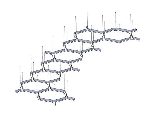 Hexagon Led Linear Light Customized LED Light For Shopping Mall