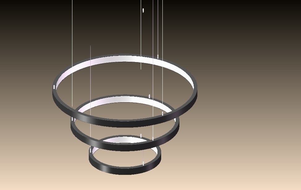 CR1200X75mm 3 Ring Led Pendant Light 5800lm Circle Pendant Lamp