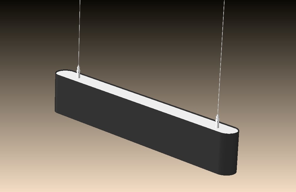 Aluminium Black Linear Pendant Light 5800lm IP20 Linear Pendant Lighting